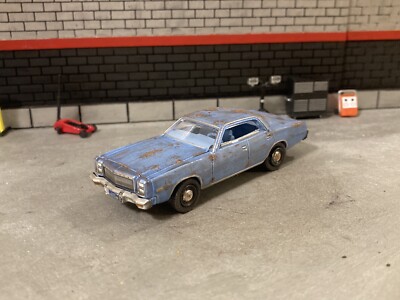 1977 Plymouth Fury Rusty Weathered Custom 1/64 Diecast Junker Car Barn Find