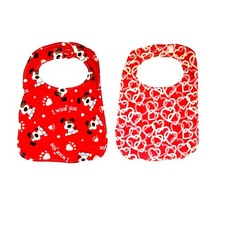 2 Handmade Extra Absorbent Baby Bibs Hearts Love Valentines Baby Gift