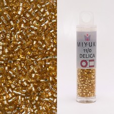 Miyuki Delica 11/0 Silver Lined Gold DB042 7.2g Tube