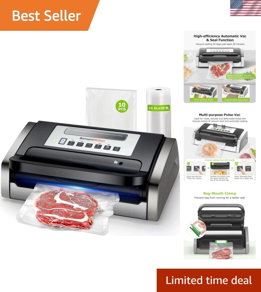 Vacuum Sealer Machine, Globefish Technology for Perfect Vacuum Sealing, Power...
Opens in a new wind