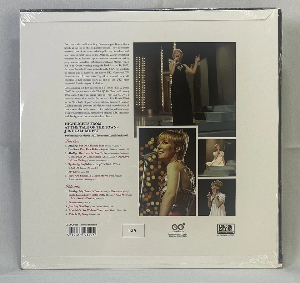 Petula Clark - Live At The Talk Of The Town 12" White Vinyl LP Record New Sealed - Image 2 of 4