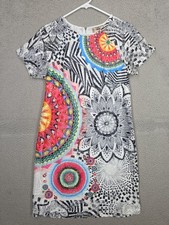 Vintage Concept Floral Mandala Lace Overlay Boho Shift Dress Size S Short