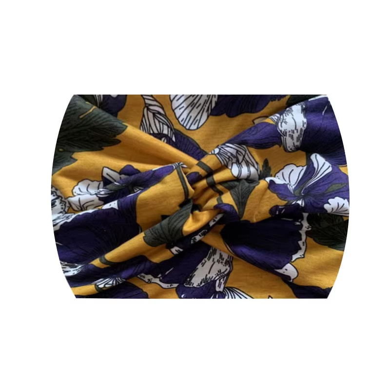 Widening 18CM Stretch Printed Sports Sweatband Headband Headscarf Hairband Hair 