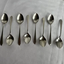 Set of 8 Stainless WMF Cromargan Stuart Pointed Tip Teaspoons Germany 6”