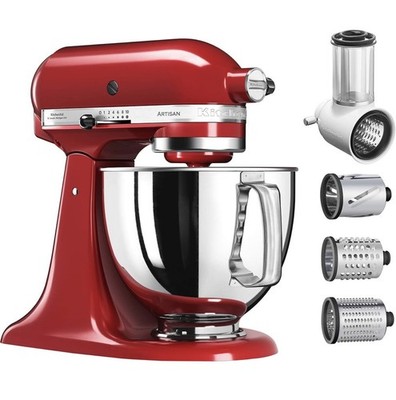 KitchenAid Artisan 5-Quart Tilt-Head Stand Mixer w/ Slicer/Shredder, Empire Red