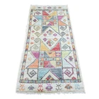 2'10"x6' Gray Anatolian Village Inspired Design Hand Knotted Wool Runner Rug