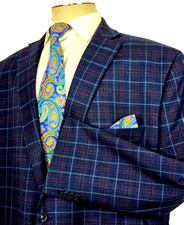 Michael Kors Sport Coat Stretch Blue, Red Check NWOT