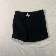 Polo Ralph Lauren Sweat Shorts 2T Black Red Pony Logo Toddler Boys
