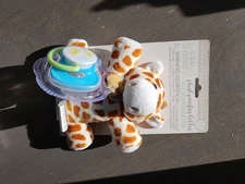 Le Bebe Plush Giraffe Pacifier Holder Comfort & Pacifier Set 0-18Mths