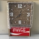 Vintage 1970's Coca Cola Wall Clock Impact International Plastic Woodgrain