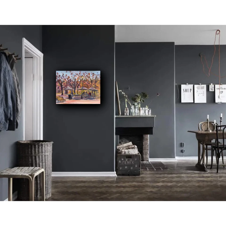 Ölgemälde ORIGINAL Kunst Amsterdam stadt Cafe Kunst handgemachte - Bild 4 von 4