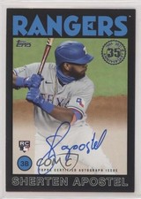 2021 Update 1986 Topps Baseball Black 33/199 Sherten Apostel #86B-SA Auto 5n0