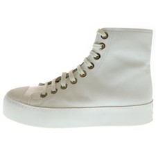 CHANEL Lace-up High-top Sneaker White G46369 Used 566f41e8c34c11b69307bdf3a663fc