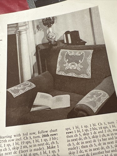 Chair Sets Runners Pattern Book 7673 1944 15 Page Vintage Crochet Doilies - Picture 9 of 18