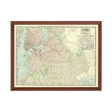 Old Map of Brooklyn, NY 1897 - Vintage Brooklyn New York Art
