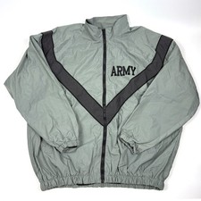 VTG US Army IPFU Training Chevron Jacket Mens Sz XL/Long Gray Green Reflective