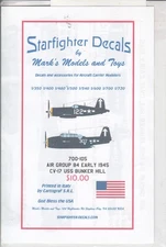 STARFIGHTER DECALS 1/700-105 AIR GROUP 84 EARLY 1945 CV-17 USS BUNKER HILL