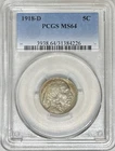 1918 D BUFFALO NICKEL PCGS MS64