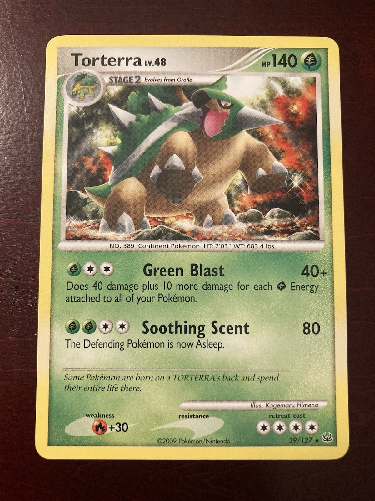 Torterra 39/127 Platinum Base Regular Rare 2009 Pokemon TCG Card LP