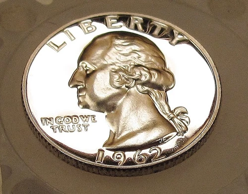 1962 Gem CAMEO Proof Quarter 90% Silver Blazing Original Surfaces    #704 ~ 9