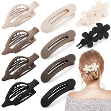 Flat French Hair Clips 10 Pack Non-Slip Matte Claw Clips, 3 Styles for All Hair
