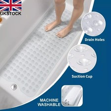 Non Slip Anti-Mold Rubber Bath Mat Bathtub Strong Suction Extra Large Shower Mat
