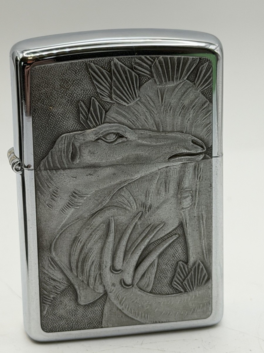 Vintage 1993 Barrett Smythe Stegosaurus Dinosaur Emblem Zippo