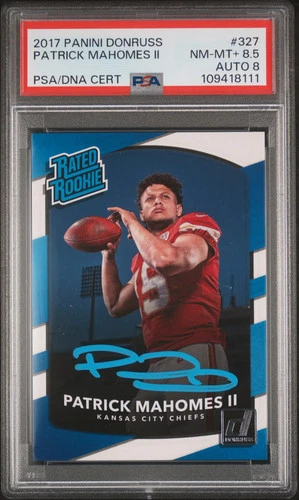 2017 Panini Donruss Patrick Mahomes II #327 PSA 8.5