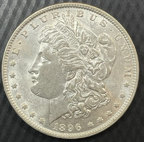 1896 Morgan Silver Dollar- AU/+ 90% - IN CAPSULE-