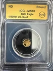 ICG Bald Eagle Gold Round 1/500th Oz 0.999 Fine Gold Coin Collectible