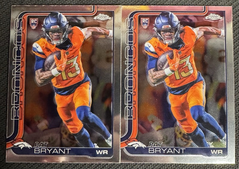 2025 NFL Topps Chrome - Pat Bryant RC WR DEN Broncos Rookie Cards 2pk 💎🔥