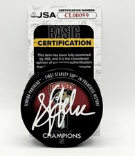 Sylvain Lefebvre signed Florida Panthers 2024 Stanley Cup Champs Puck JSA