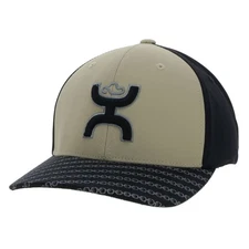 HOOEY "Solo LLL" Embroidered Logo Flexfit Ball Cap, Tan/Black