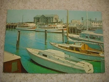 Vintage Mid-Century, Charleston, SC.  Municipal Marina, Color Postcard