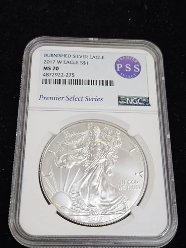 2017-W $1  Burnished American Silver Eagle Premier Select Series NGC MS 70