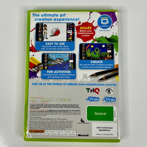uDraw Game Tablet For Xbox 360 & 2 Games PAL Tested & Working Tracked Pictionary - Picture 3 of 20