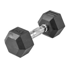 Black Single Dumbbell 5/10/15/20 lbs Rubber Hex Dumbbell for Home Gym Training