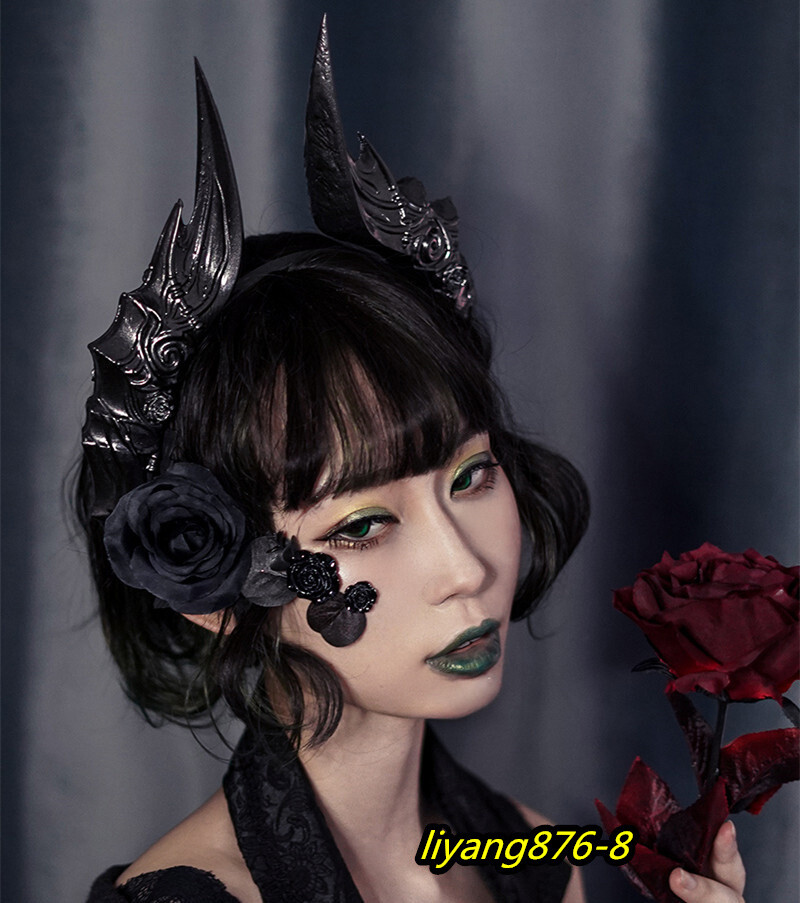 Evil Horns Headband Gothic Accessory Halloween Costume Prop Amazon.com: Furimuk Devil Horns Headband Black Cosplay Horn  main image 2
