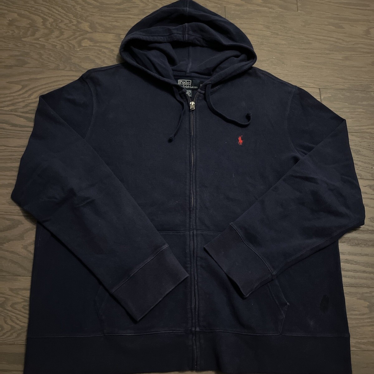 Polo Ralph Lauren Jacket Hoodie Mens Navy Logo Hooded Long Sleeve