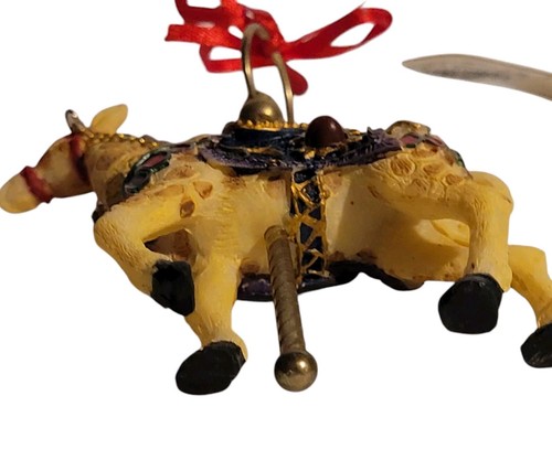 Vtg Giraffe Carousel Christmas Ornament Molded Resin 4" T New Old Stock w/ Tag - Picture 11 of 21