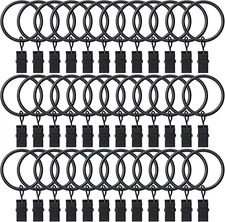 36 Pack Curtain Rings with Clips, Drapery Clips with Rings, Hangers Drapes Rings