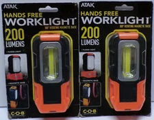 Lot of 2 ATAK Hands Free Work Light 200 Lumens C-O-B Magnetic Base Flood Light