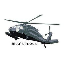 Black Hawk Helicopter Bumper Sticker Military Vinyl Soldier Decal 5"