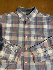 J. Crew Slim Fit Oxford Shirt Men L Multicolor Plaid LS Preppy Summer