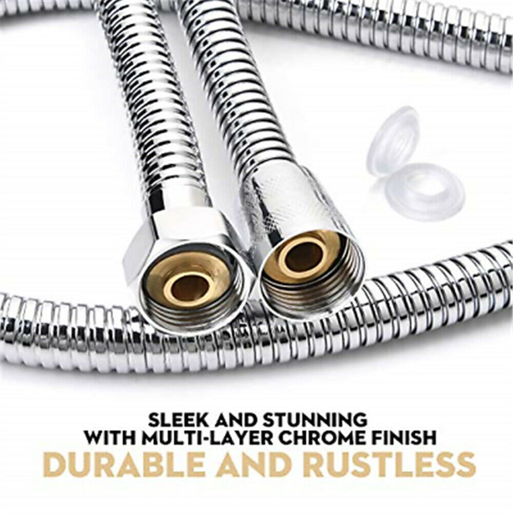 Shower Hose 1.5/2/3m Shower Head Hose Handheld Long Steel Bathroom ...