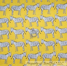 BonEful Fabric Cotton Quilt VTG Yellow Black White B W Zebra Stripe Baby SCRAP