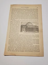 Custom House & The Hancock House Boston Massachusetts c. 1889 Engraving