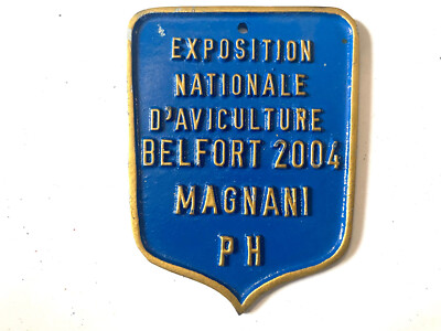 Aluminiumschild Wettbewerb Geflügelzucht Colombophile Belfort 2004 Modene Club