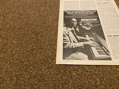 JBF28 WERBUNG 8X5 BILLY TAYLOR MULTIVOX MX-30 ELEKTRONISCHES PIANO