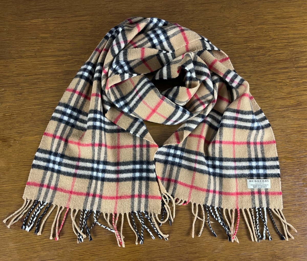 Authentic BURBERRY NOVA CHECK Cashmere / Wool Scarf Made In